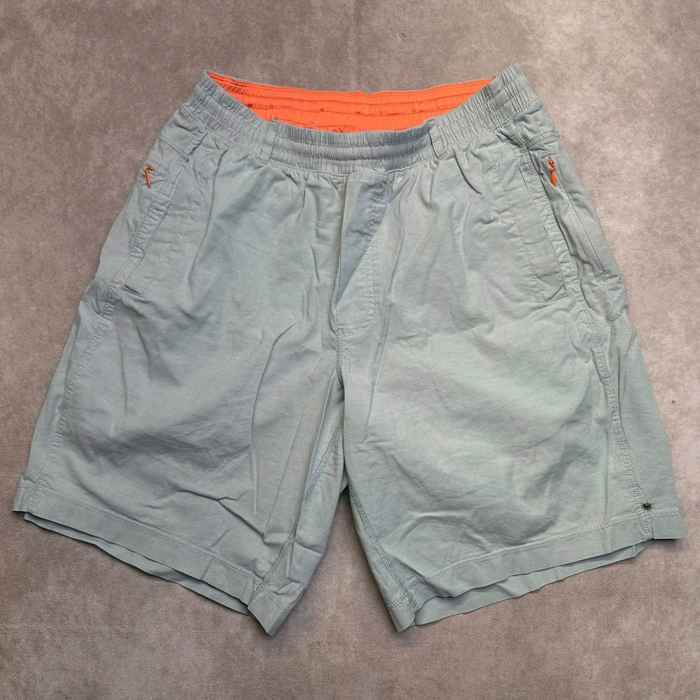 Birddogs Mens Gym Shorts L Blue Orange Built-in Liner Zipper Pockets Long